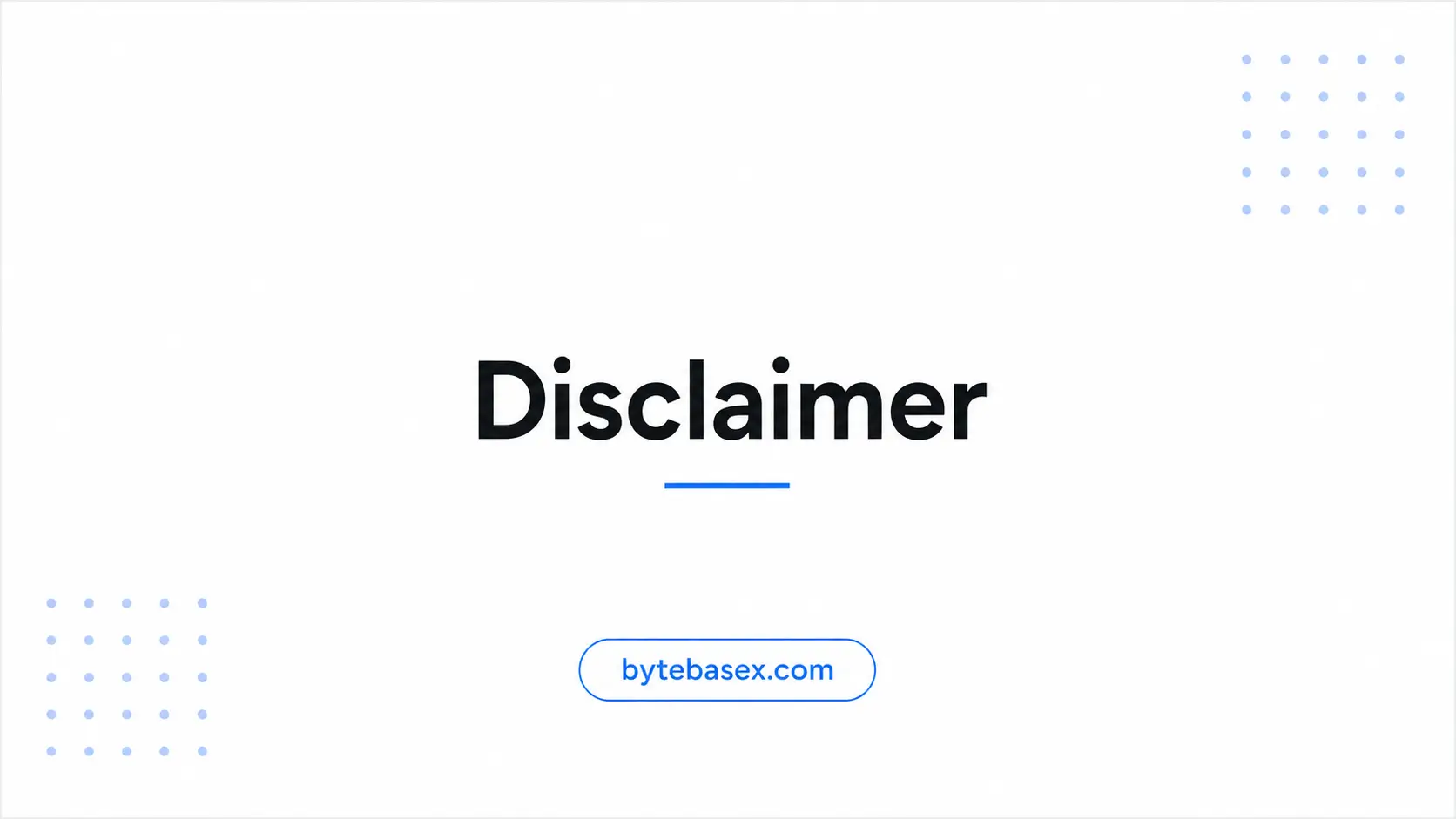 Disclaimer - BytebaseX