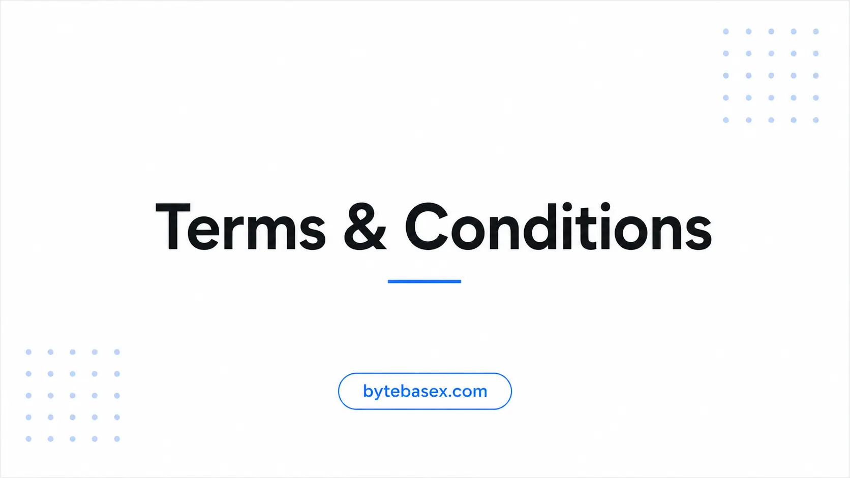 Terms and Conditions - BytebaseX