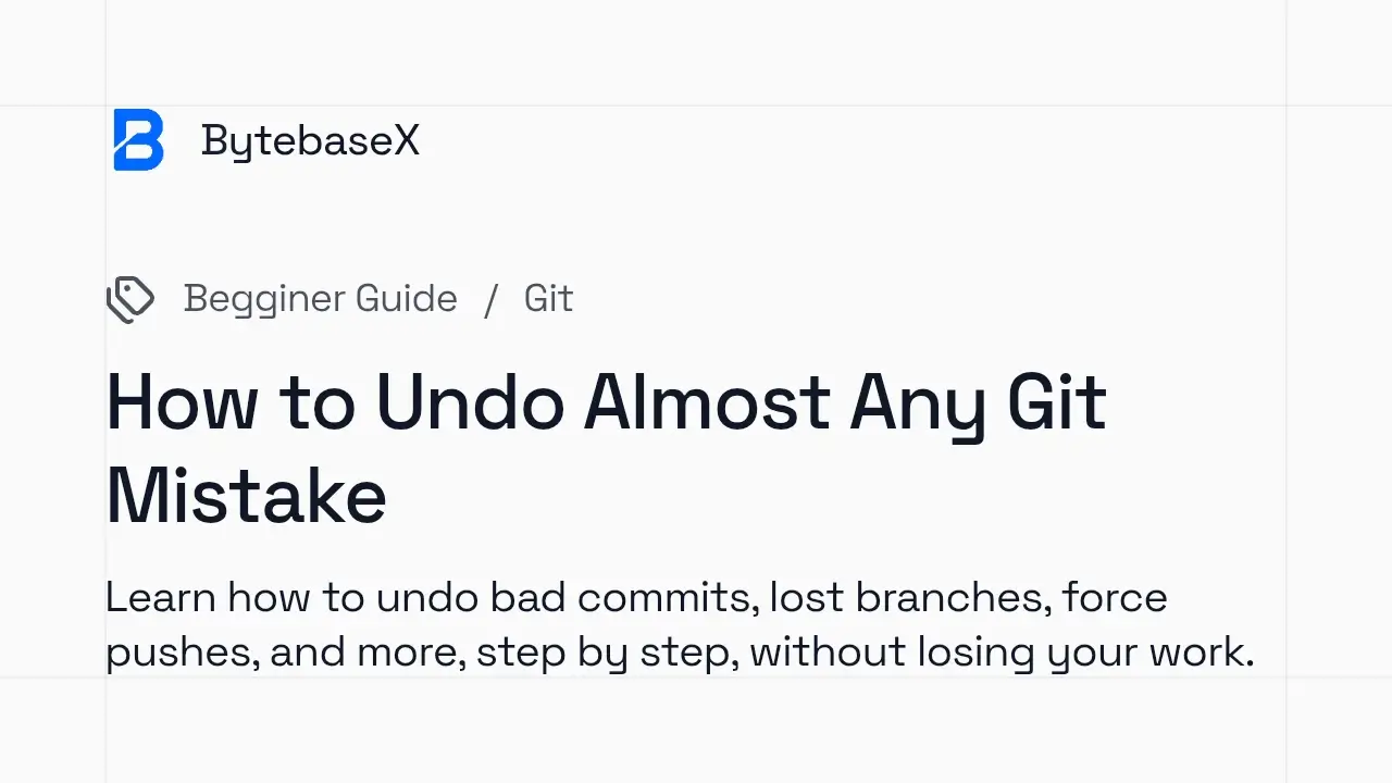 How to Undo a Git Mistake