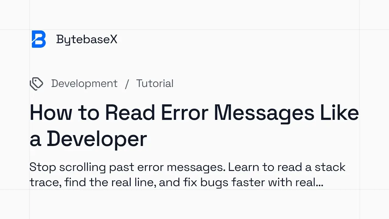 How to Read Error Messages Like a Developer